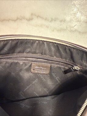 Salvatore Ferragamo Black Fabric-Lined Handbag Interior
